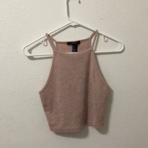 light pink textured crop top